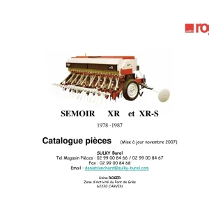 Sulky Xr Xr S 1978 1987 Parts Manual