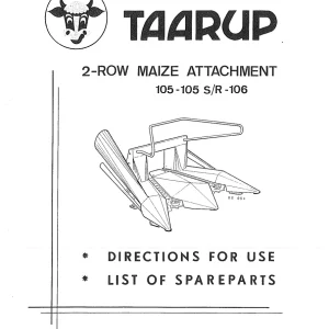 Taarup 105 105Sr 106 1987 Parts Manual