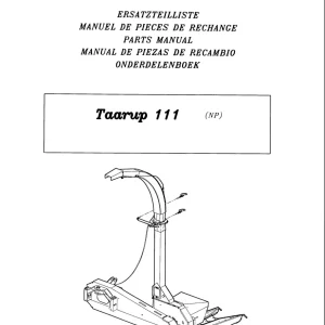 Taarup 111 Mower Parts Manual