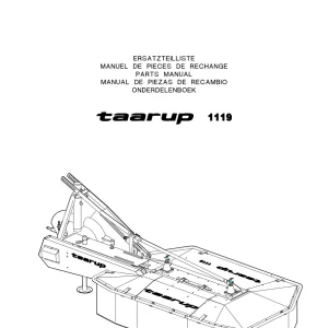 Taarup 1119 Mower Parts Manual