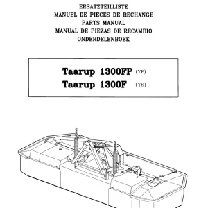 Taarup 1300F 1300Fp Mower Parts Manual