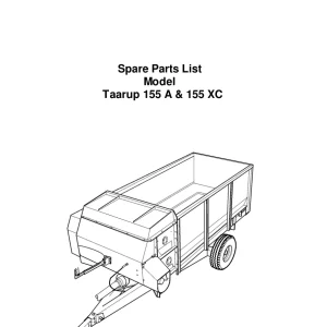 Taarup 155 155Xc 2003 Parts Manual