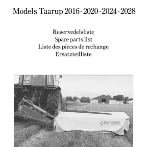 Taarup 2016 2020 2024 2028 Mower 2028 Parts Manual