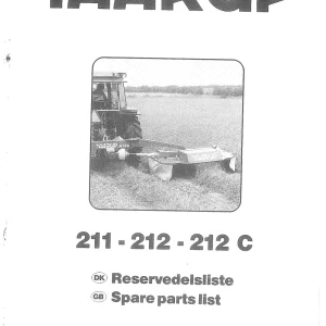 Taarup 211 212 Mower Parts Manual