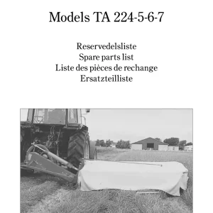 Taarup 224 225 226 227 Mower Parts Manual