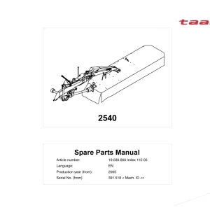 Taarup 2540 2005 Parts Manual