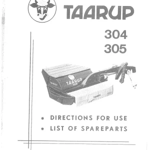 Taarup 304 305 1984 Parts Manual