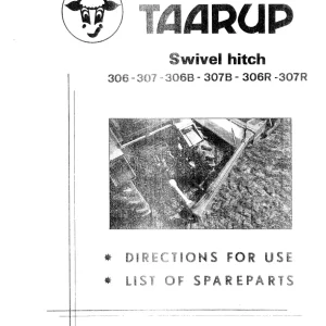 Taarup 306 307 306R 307R 1987 Parts Manual