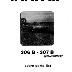 Taarup 306B 307B Mower Parts Manual