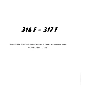 Taarup 316F 317F 1988 Parts Manual