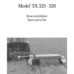 Taarup 325 326 Mower Parts Manual