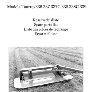 Taarup 336 337 337C 338 338C 339 Mower Parts Manual