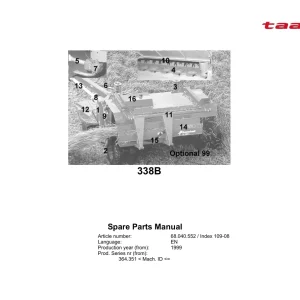 Taarup 338B 1999 Parts Manual