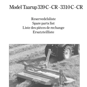 Taarup 339C 3310C Mower Parts Manual