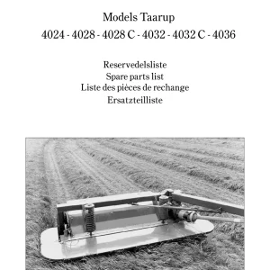 Taarup 4024 4028 4028C 4032 4032C 4036 Mower Parts Manual