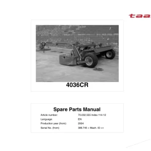 Taarup 4036Cr 2004 Parts Manual