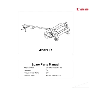 Taarup 4232Lr 2007 Parts Manual