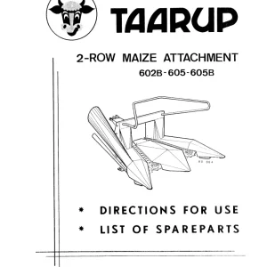 Taarup 602B 605 605B 1984 Parts Manual
