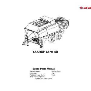 Taarup 6570 2005 Parts Manual