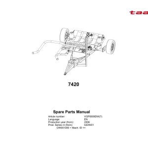Taarup 7420 2006 Parts Manual