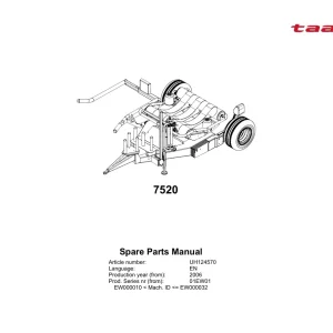 Taarup 7520 2006 Parts Manual