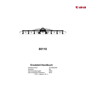 Taarup 80110 2000 Parts Manual