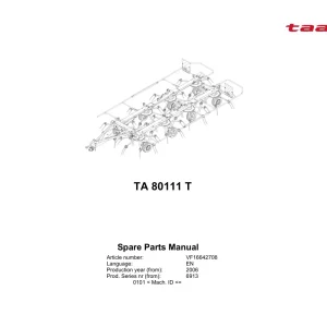 Taarup 80111T 2006 Parts Manual