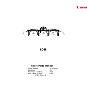 Taarup 8046 1999 Parts Manual