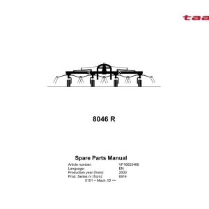 Taarup 8046R 2000 Parts Manual