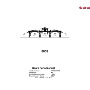 Taarup 8052 1999 Parts Manual