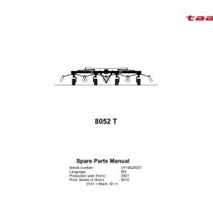 Taarup 8052T 2001 Parts Manual