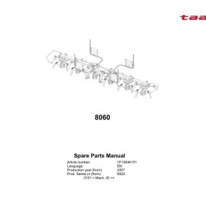 Taarup 8060 2007 Parts Manual