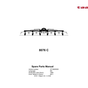 Taarup 8076C 1999 Parts Manual