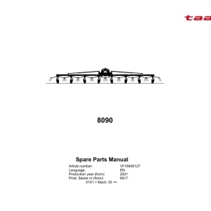 Taarup 8090 2001 Parts Manual