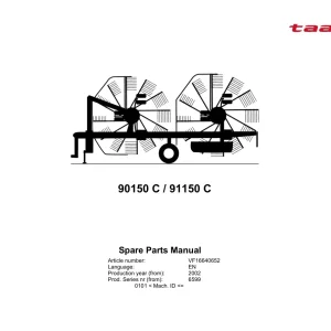 Taarup 90150 91150 2002 Parts Manual