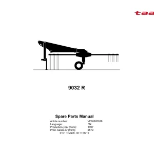 Taarup 9032R 1997 Parts Manual