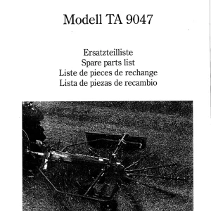 Taarup 9047 1999 Parts Manual