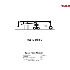 Taarup 9084 9184 1998 Parts Manual