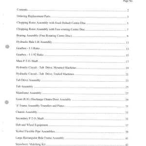Taarup Kd806 Kd807 Parts Manual