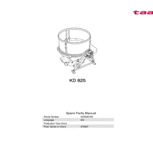 Taarup Kd825 Parts Manual