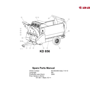 Taarup Kd856 2004 Parts Manual