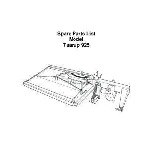 Taarup Kd925 2003 Parts Manual