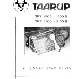 Taarup Skt1500 Skt2100 1987 Parts Manual