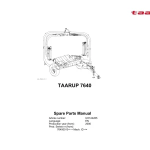 Taarup Ta 7640 2000 Parts Manual