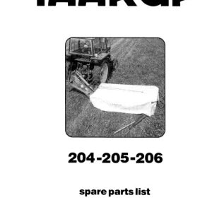 Taarup Ta204 205 206 Mower Parts Manual