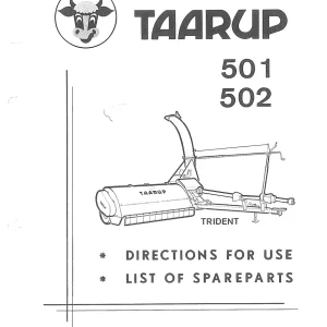 Taarup Ta501 Ta502 1979 Parts Manual