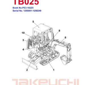 Takeuchi Tb025 Parts Manual
