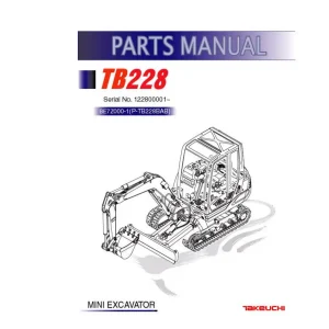 Takeuchi Tb228 Parts Manual