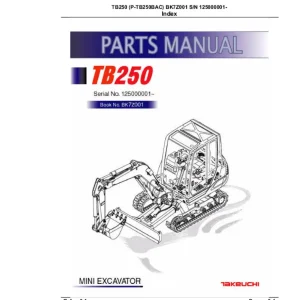 Takeuchi Tb250 Parts Manual
