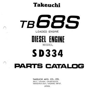 Takeuchi Tb68S Loaded Sd334 Parts Manual